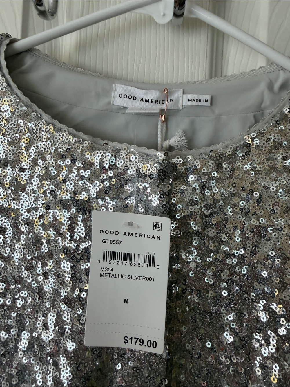 Good American Silver Sequin Cropped - Picture 4 of 4